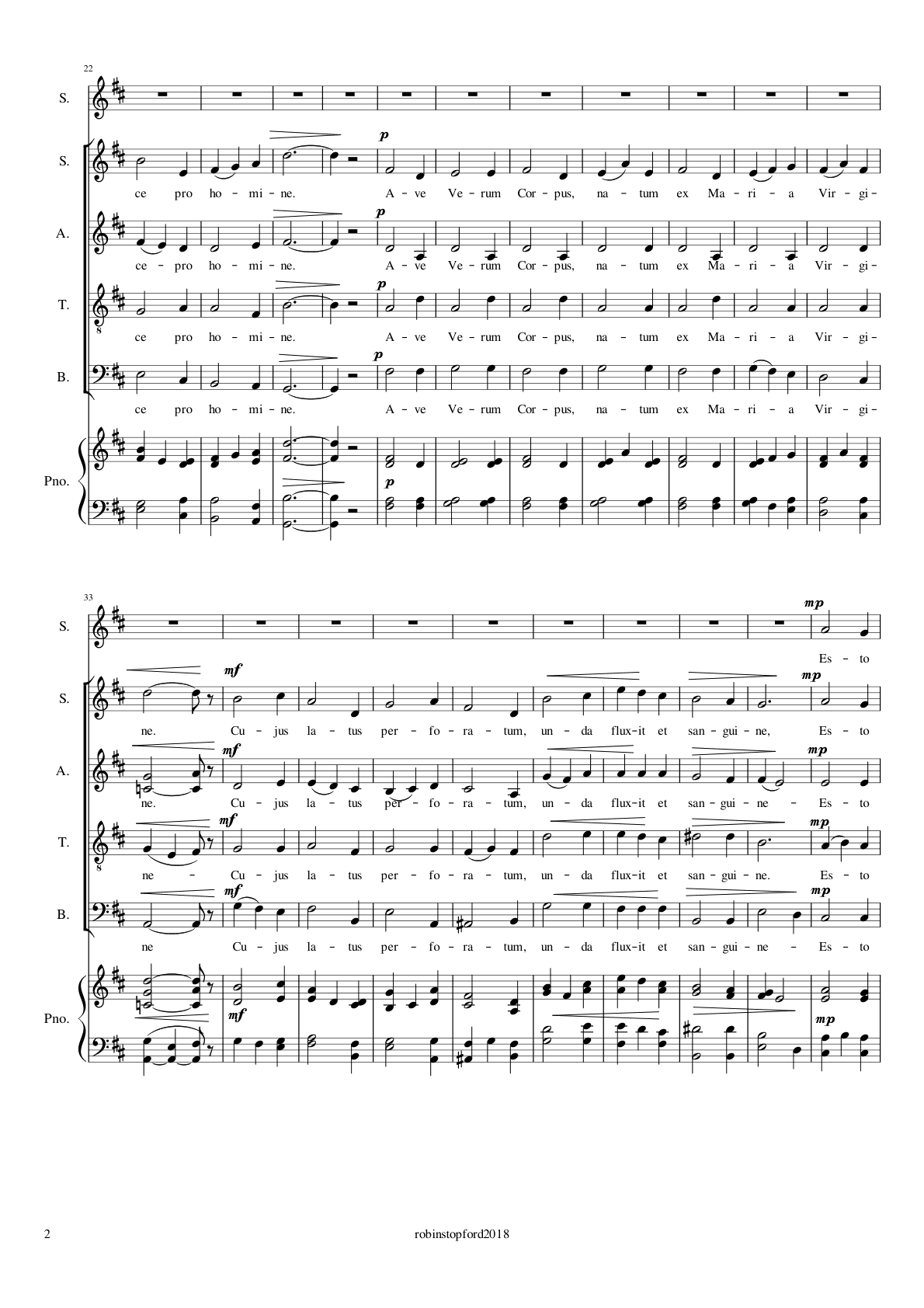 Ave Verum Corpus, page 2