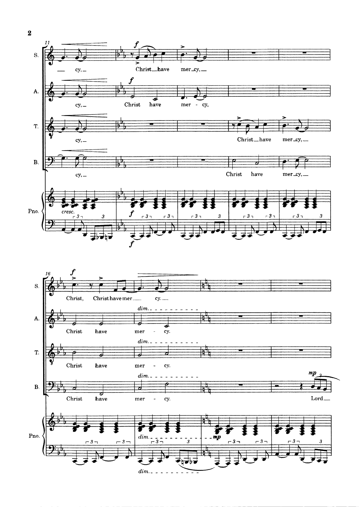 The Kyrie continued: Lord, have mercy, with the choir entries
